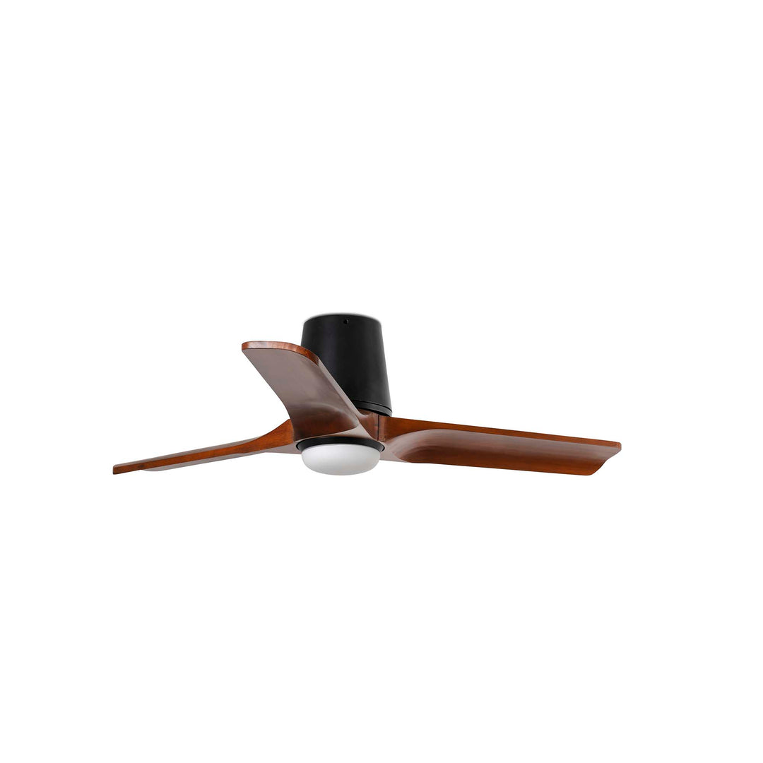 Ventilateur Heywood Tub noir et noyer de 90 cm avec kit LED