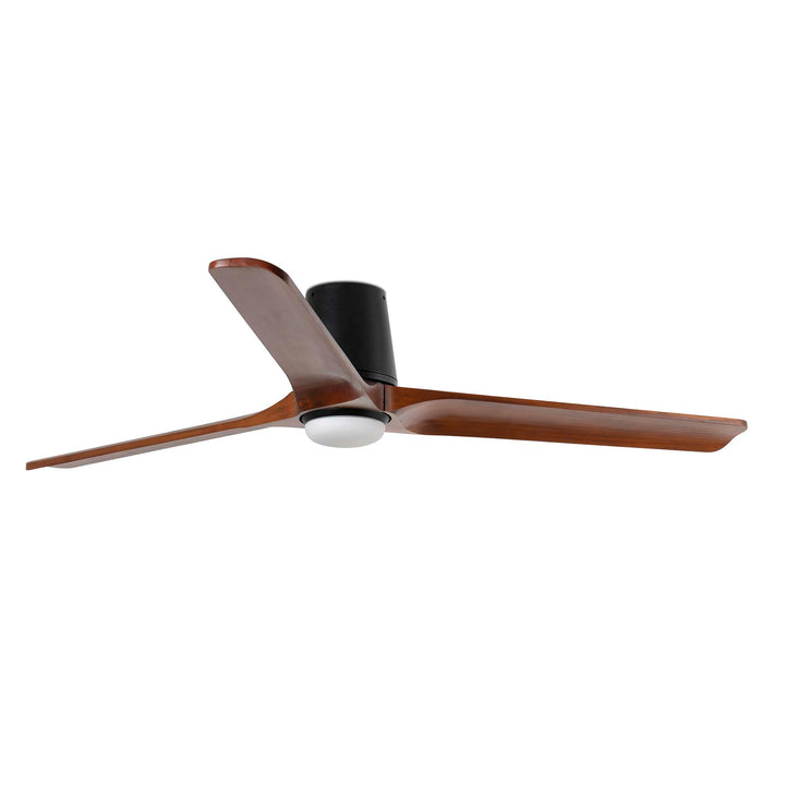 Ventilateur Heywood Tub noir et noyer de 132 cm avec lumière LED