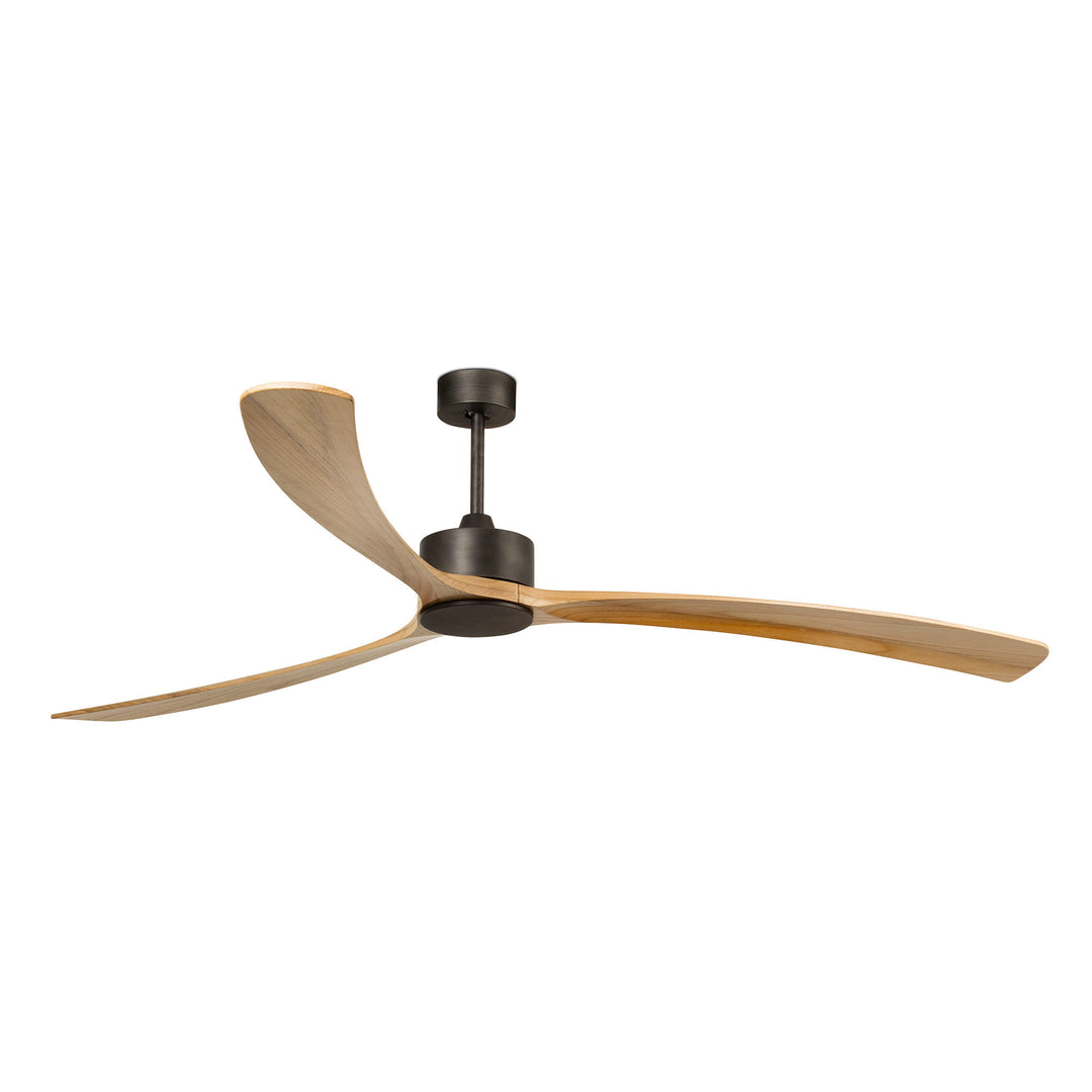Ventilateur de plafond Kauai marron avec pales en pin de Faro Barcelona