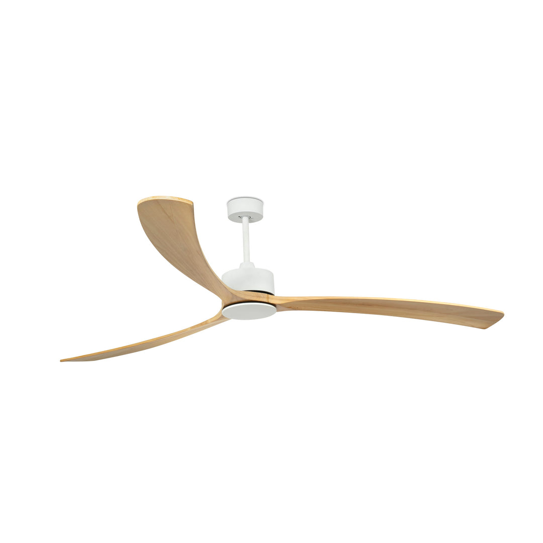 Ventilateur de plafond Kauai blanc avec pales en pin de Faro Barcelona