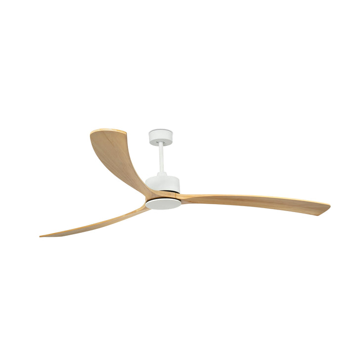 Ventilateur de plafond Kauai blanc avec pales en pin de Faro Barcelona