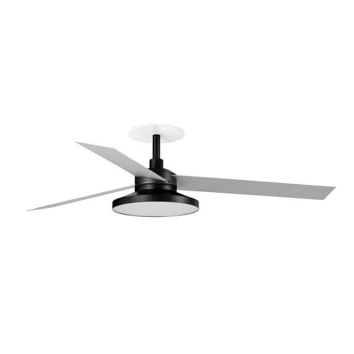 Ventilateur de plafond Cruiser 132 cm encastré aux pales aluminium avec lumière LED prismatique de Faro Barcelona