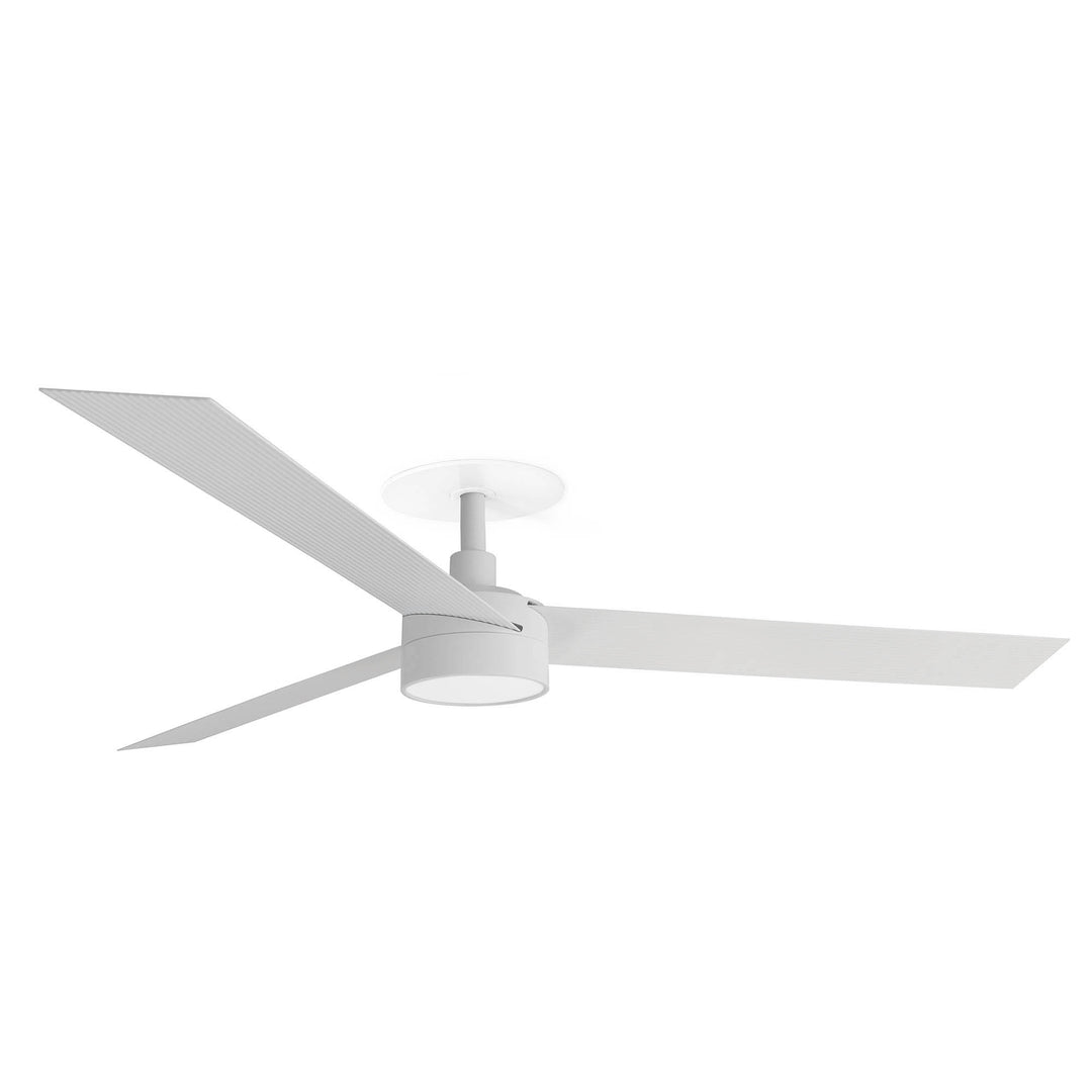 Ventilateur de plafond Cruiser 132 cm encastré blanc avec lumière LED opale de Faro Barcelona