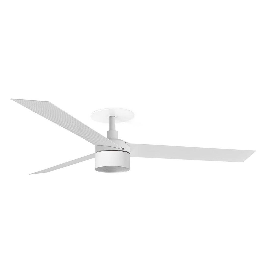 Ventilateur de plafond Cruiser 132 cm encastré blanc avec lumière LED en verre de Faro Barcelona