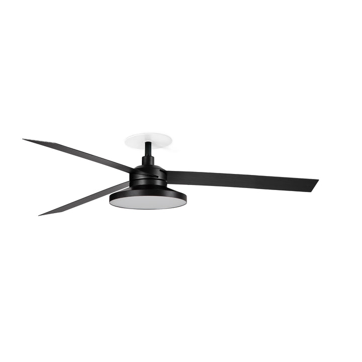 Ventilateur de plafond Cruiser 132 cm encastré noir avec lumière LED prismatique de Faro Barcelona