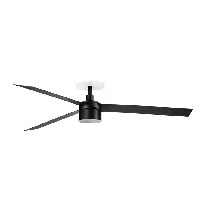 Ventilateur de plafond Cruiser 132 cm encastré noir avec lumière LED en verre de Faro Barcelona