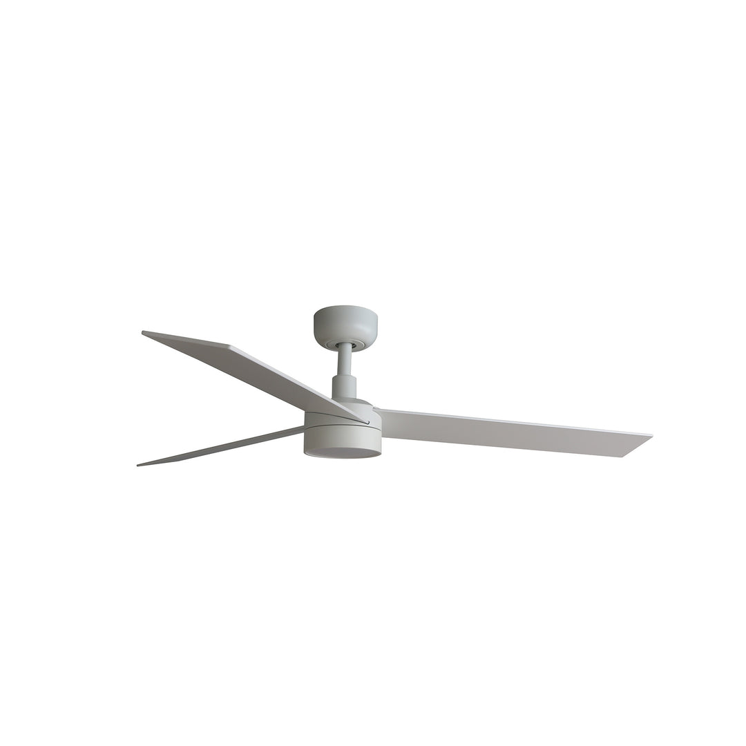 Ventilateur de plafond Rudder Ø 132 cm blanc et frêne avec lumière LED de Faro Barcelona
