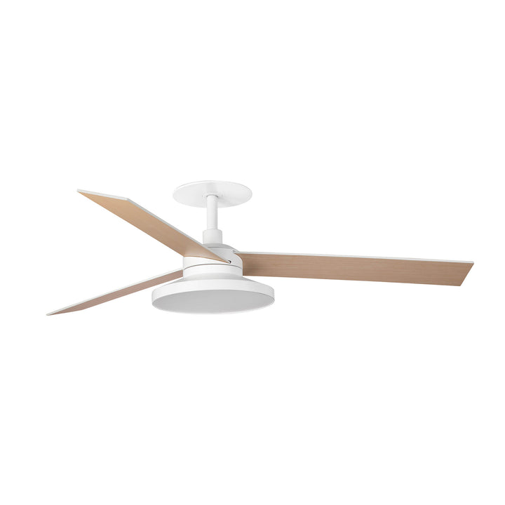Ventilateur de plafond Rudder Ø 132 cm blanc et frêne avec kit lumière TAK encastré de Faro Barcelona