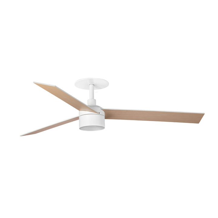 Ventilateur de plafond Rudder Ø 132 cm blanc et frêne avec kit lumière TEK encastré de Faro Barcelona