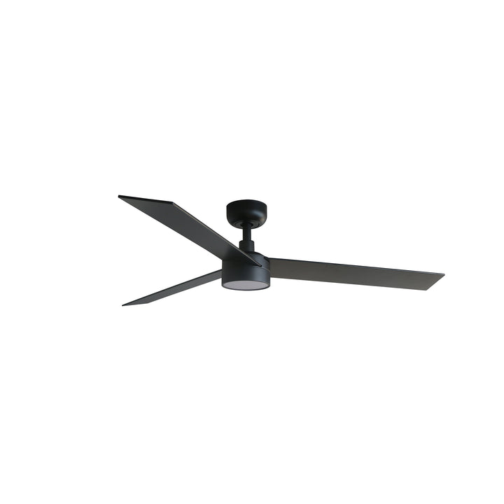 Ventilateur de plafond Rudder Ø 132 cm noir et noyer avec lumière LED de Faro Barcelona