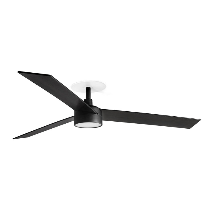 Ventilateur de plafond Rudder Ø 132 cm noir et noyer avec lumière LED encastré de Faro Barcelona