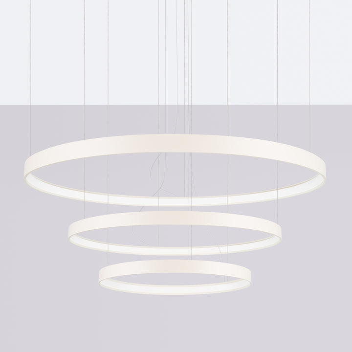 Lustre anneau RIO beige éteinte, suspendu