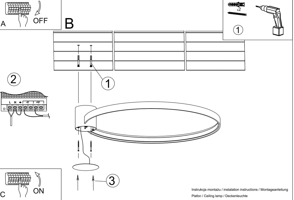 Schéma d'installation du luminaire