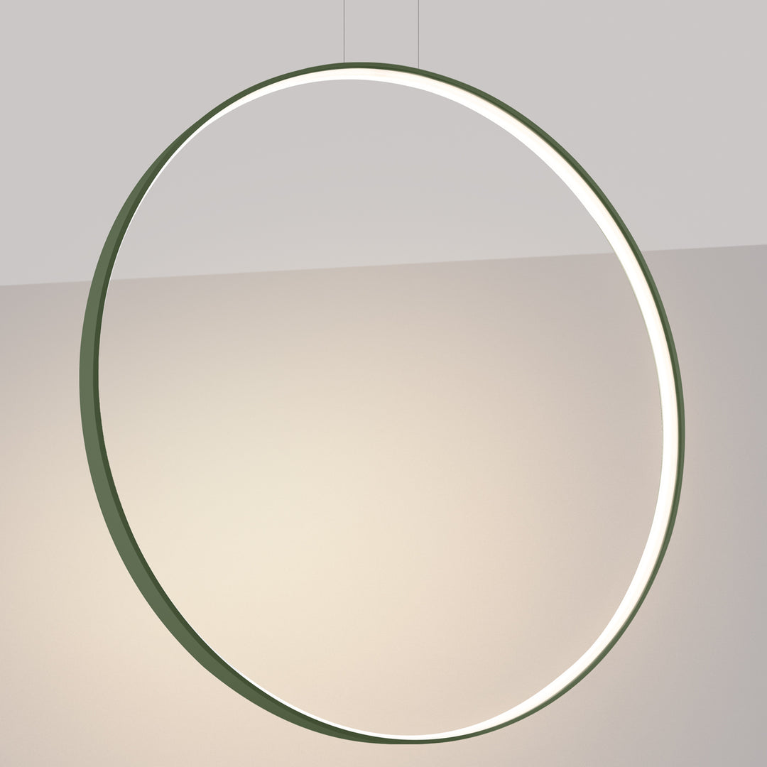 Suspension anneau RIO vert olive allumée, suspendue