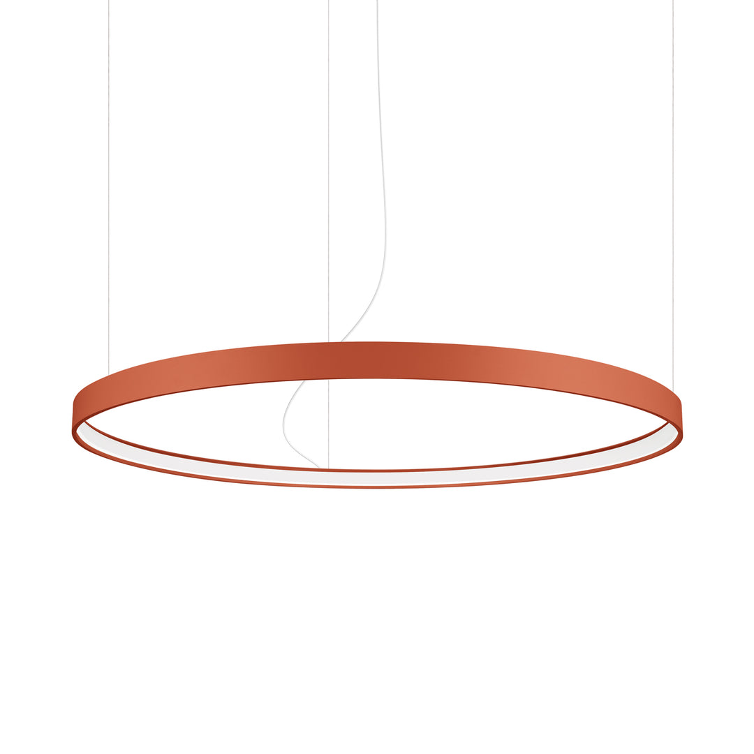 Lustre anneau RIO ocre rouge vue d'ensemble