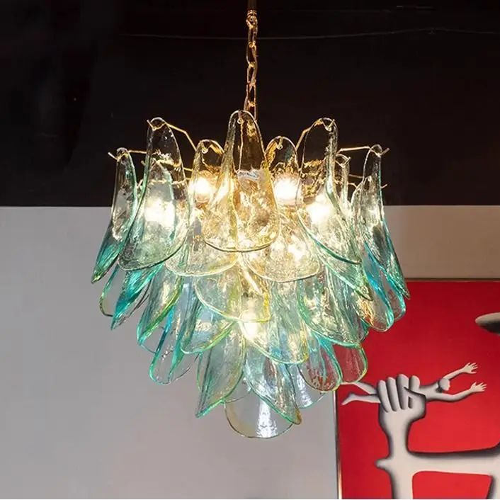 Lámpara de techo antigua de Murano para salón, con diseño retro de alta gama francés, ideal para comedor o dormitorio.