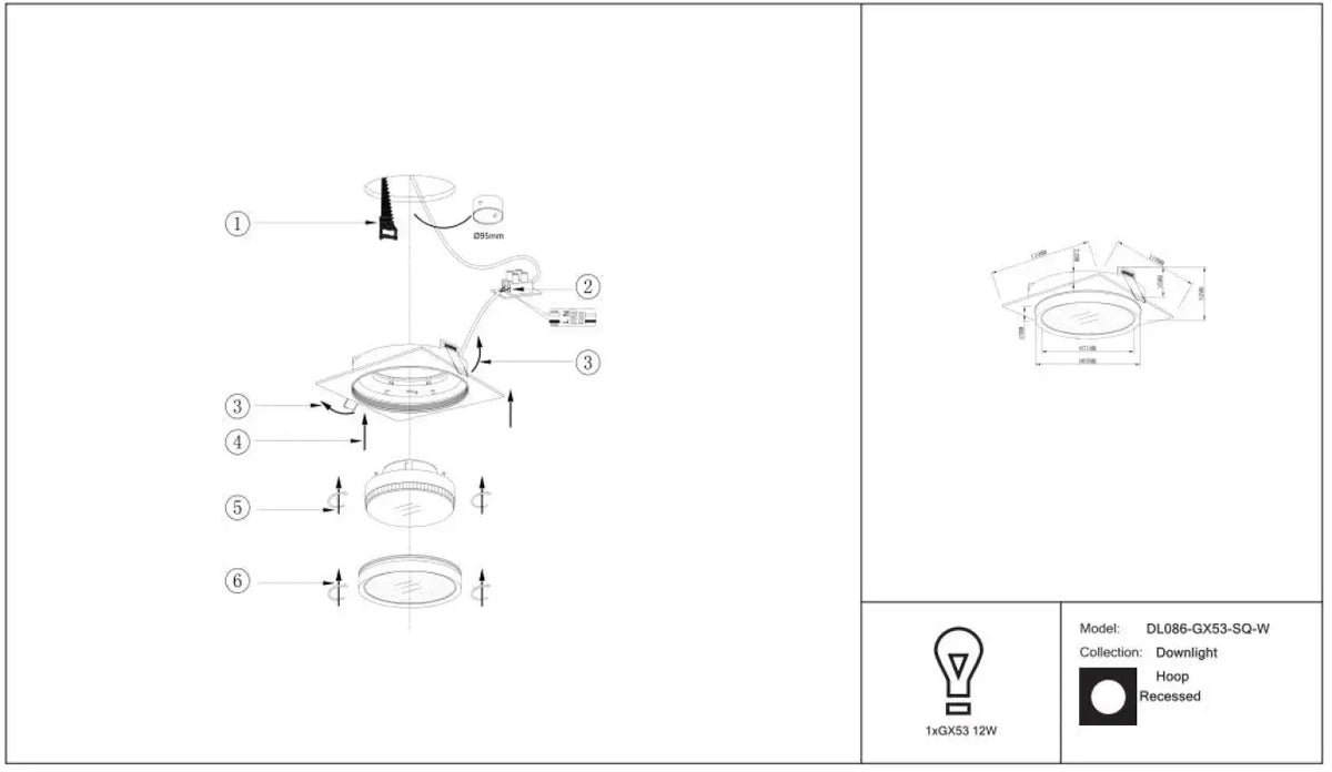 Schéma d'installation du luminaire
