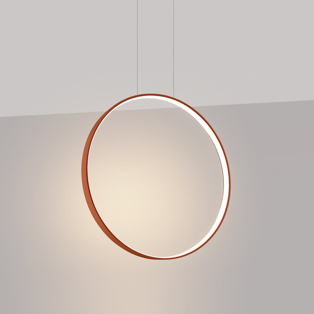 Suspension anneau RIO ocre rouge allumée, suspendue