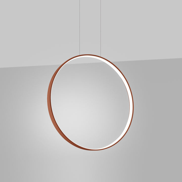 Suspension anneau RIO ocre rouge allumée, suspendue