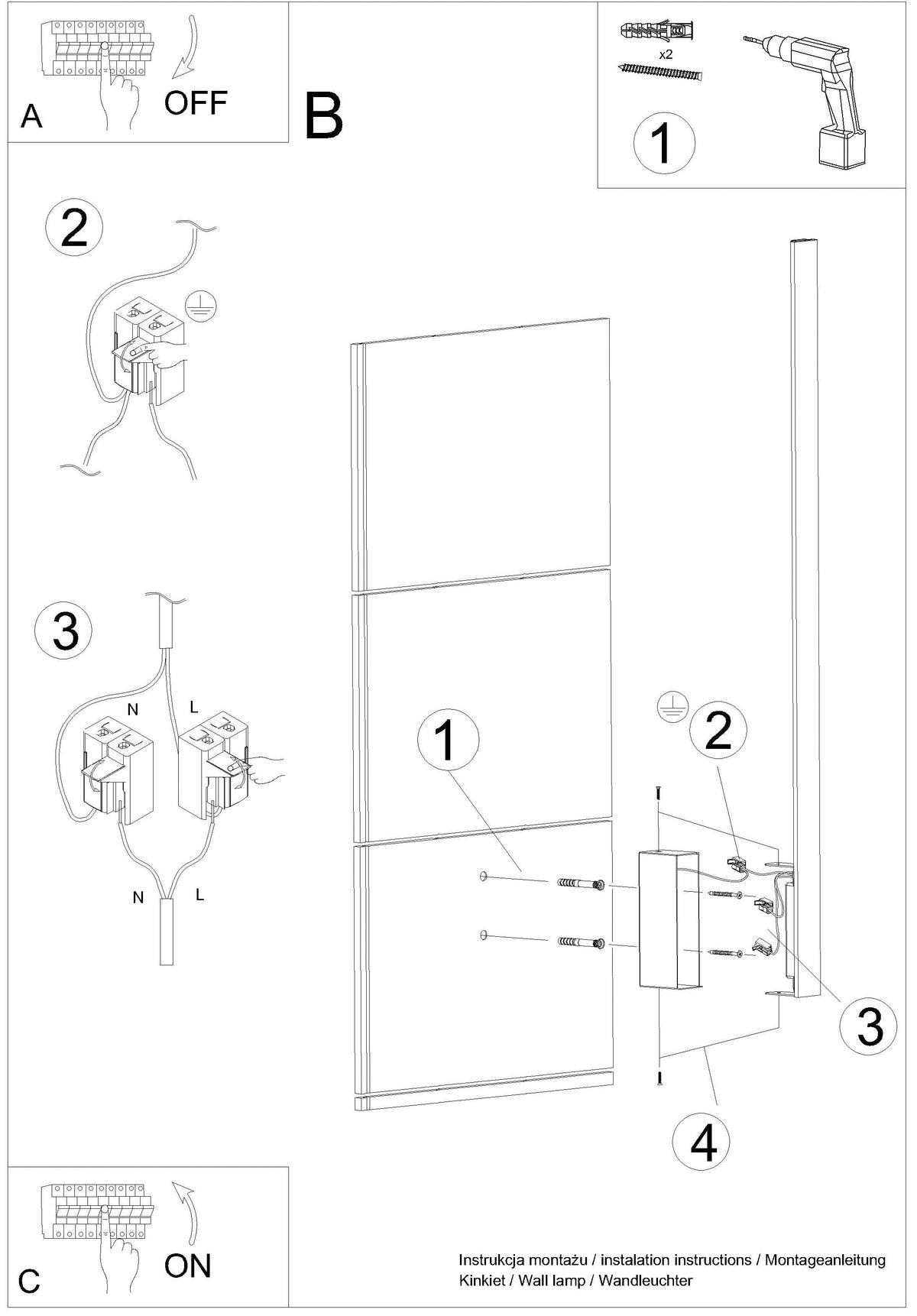 Schéma d'installation du luminaire