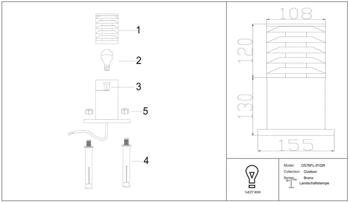 Schéma d'installation du luminaire