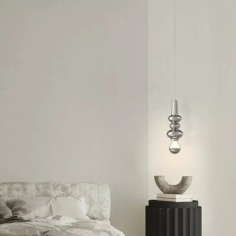 Suspension luminaire minimaliste en métal et verre contemporaine