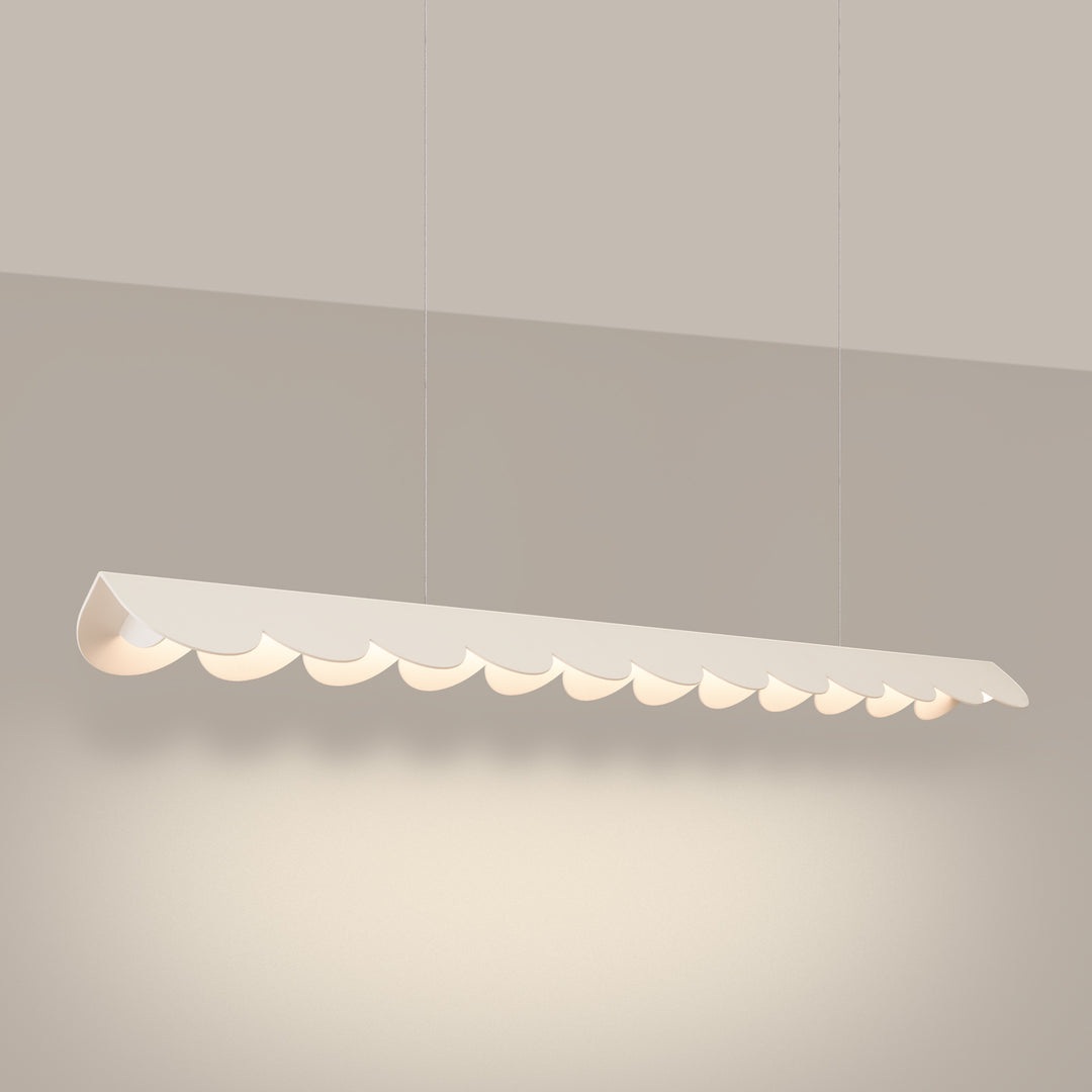 Suspension BISCUIT beige allumée, suspendue