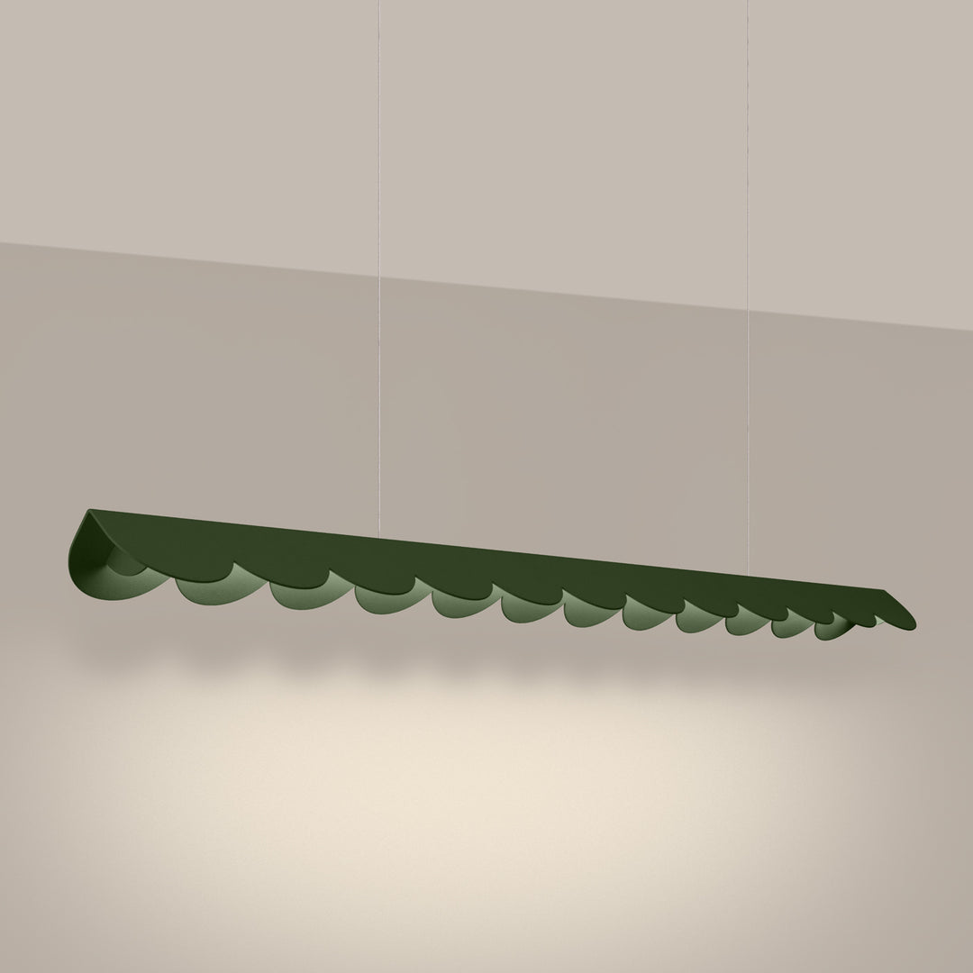 Suspension BISCUIT vert olive allumée, suspendue