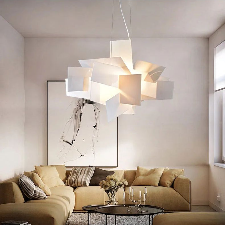 Lámpara colgante italiana roja, creativa para sala de estar, comedor y decoración del hogar. Diseño nórdico. Lámpara de araña LED blanca.