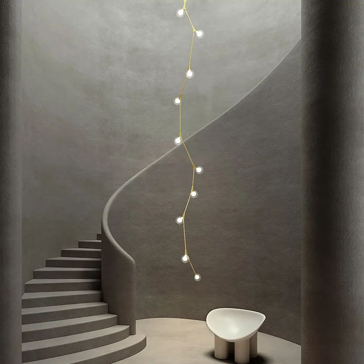 Lámpara de araña con forma de rama de árbol, enredaderas, ideal para escaleras de villas, hoteles, apartamentos dúplex y decoración artística.