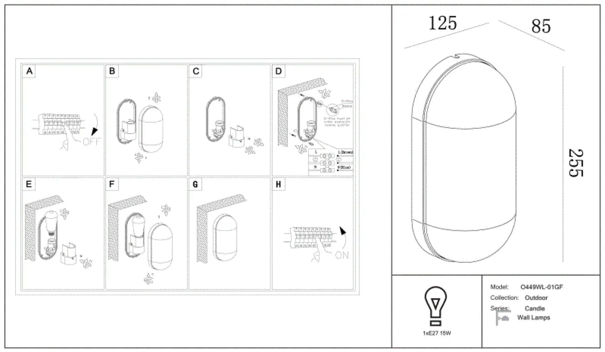 Schéma d'installation du luminaire