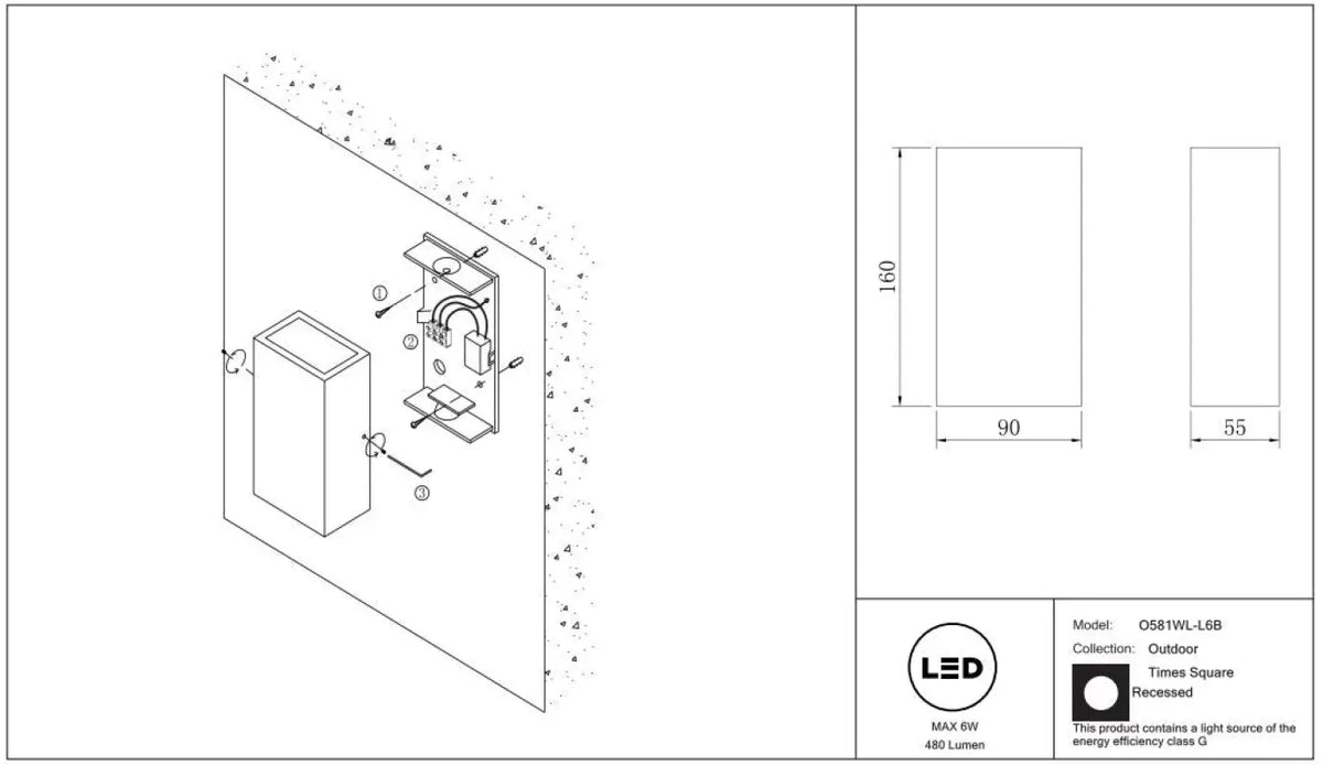 Schéma d'installation du luminaire