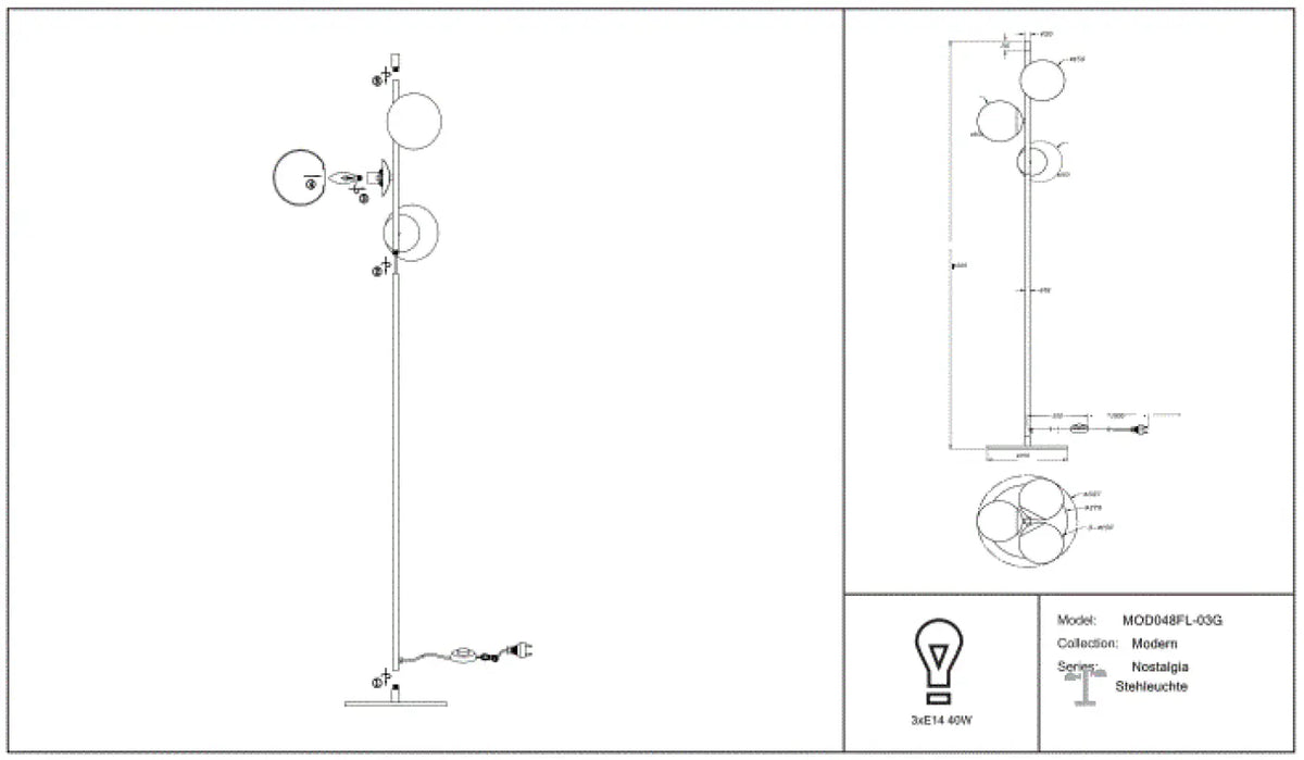 Schéma d'installation du luminaire