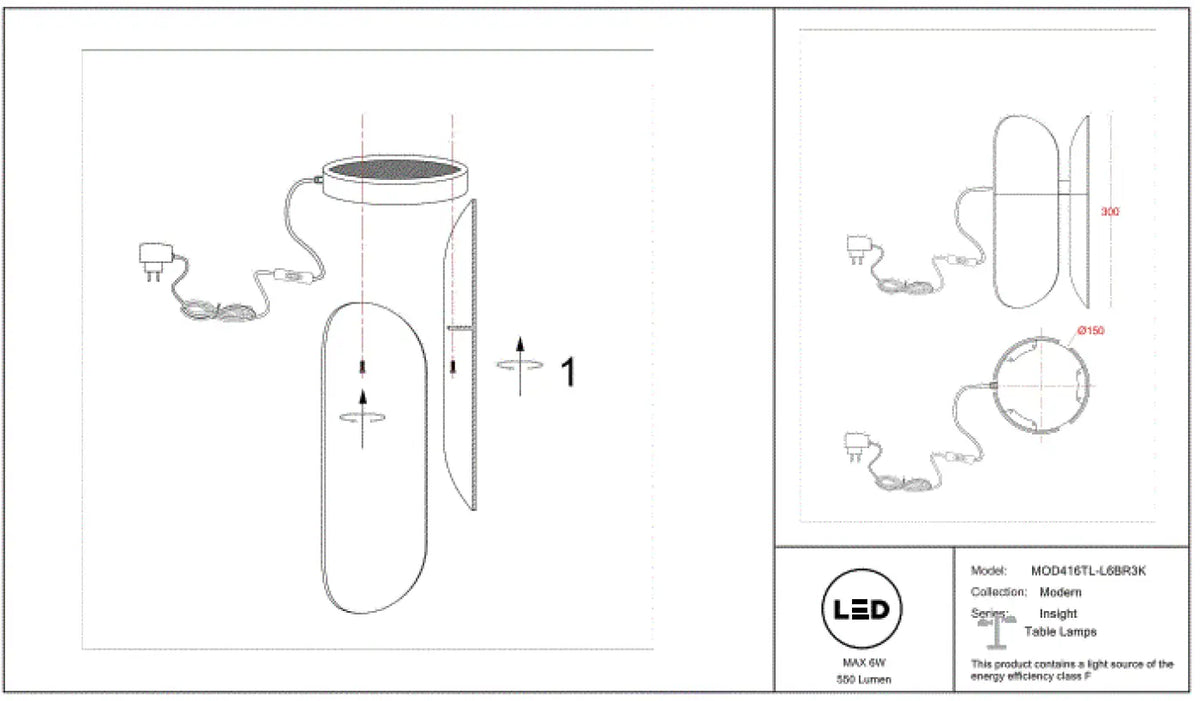 Schéma d'installation du luminaire