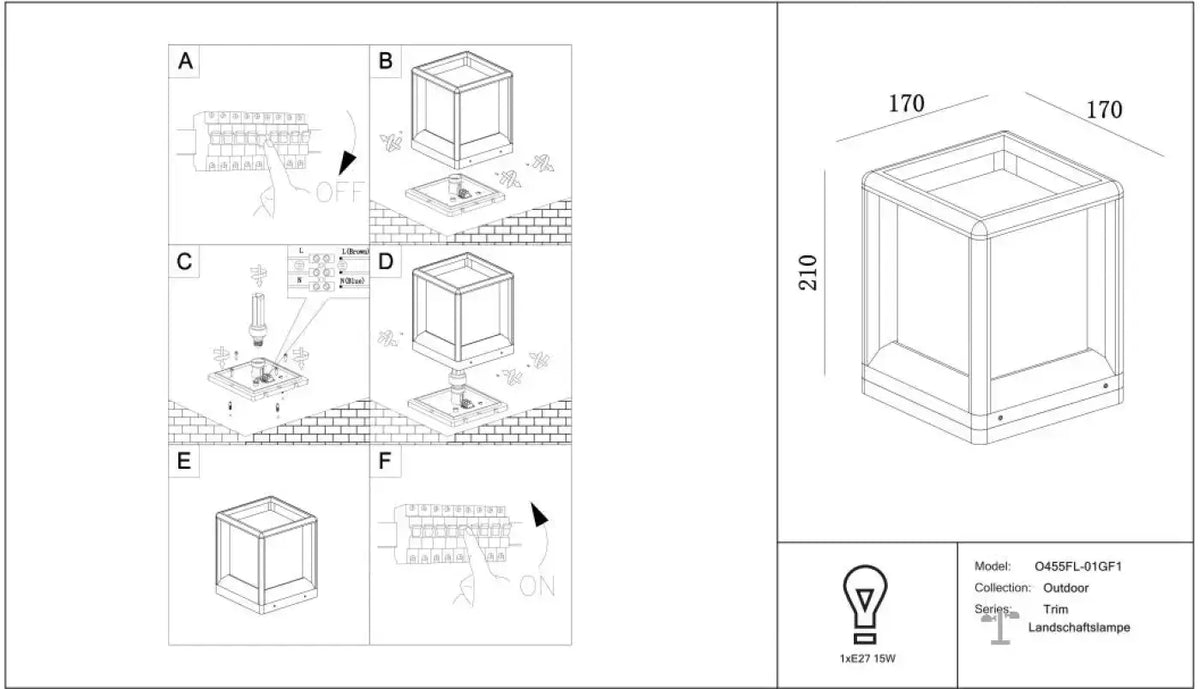 Schéma d'installation du luminaire