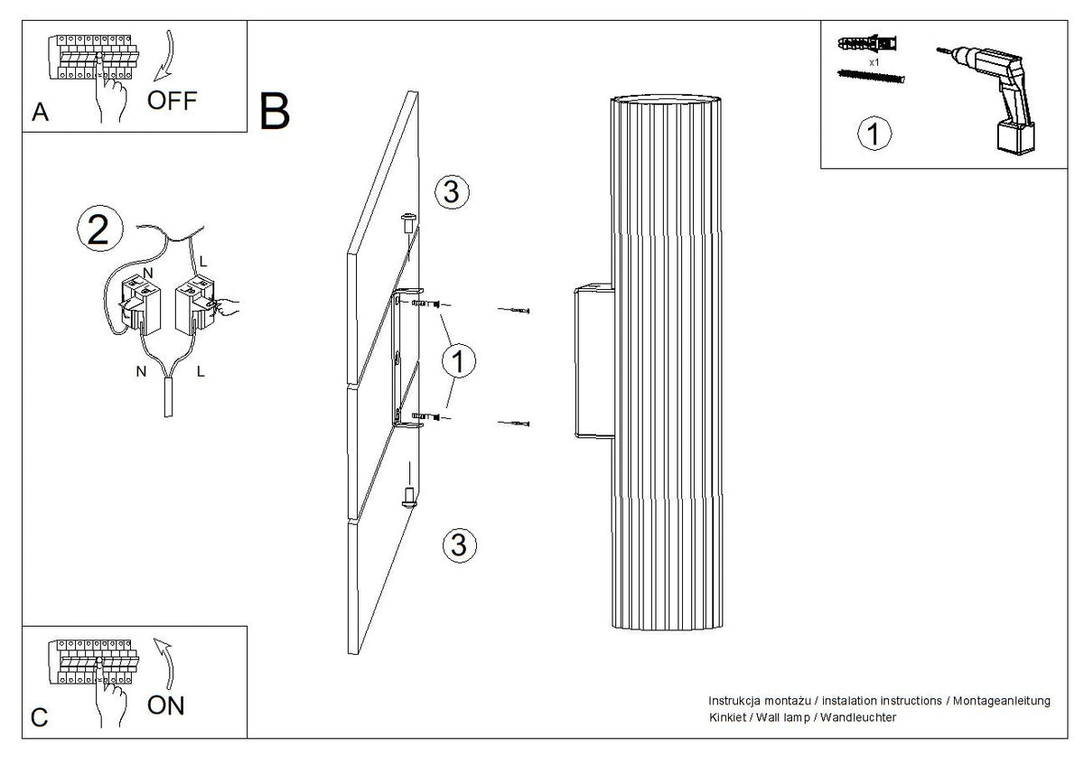 Schéma d'installation du luminaire