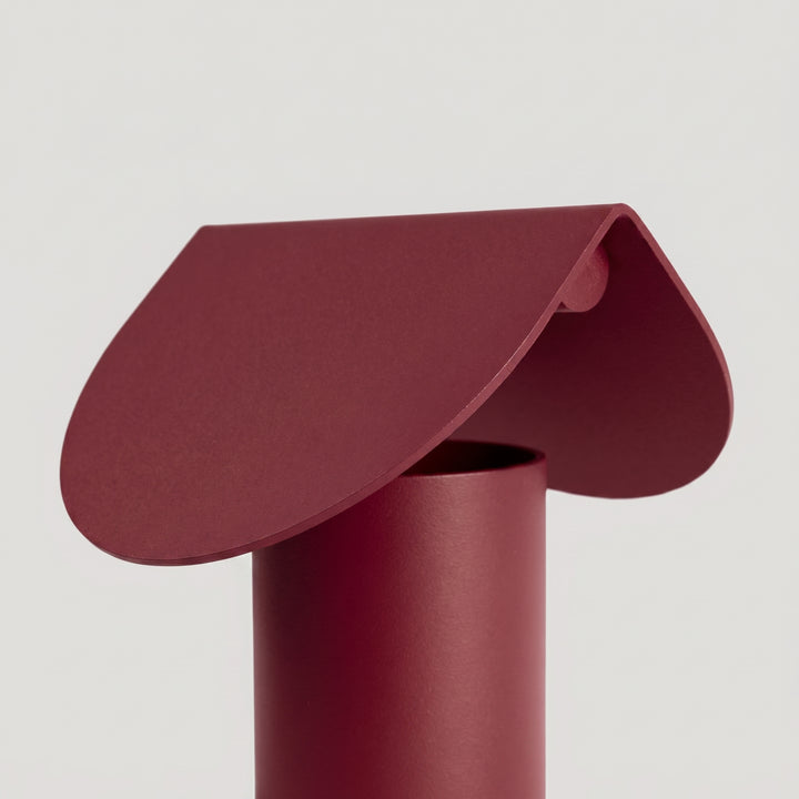 Lampe à poser BISCUIT bordeaux détail de l'abat-jour