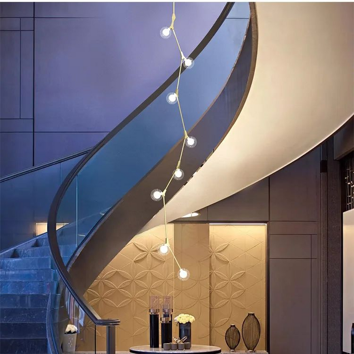 Lámpara de araña con forma de rama de árbol, enredaderas, ideal para escaleras de villas, hoteles, apartamentos dúplex y decoración artística.