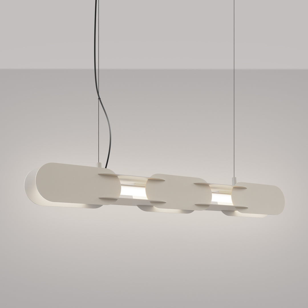 Suspension CHAIN beige allumée, suspendue