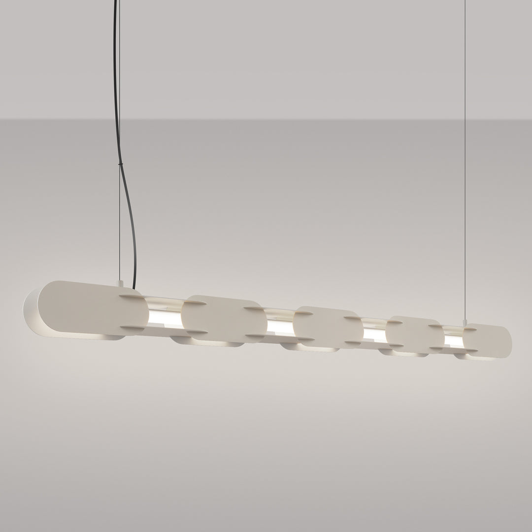 Suspension CHAIN beige allumée, suspendue