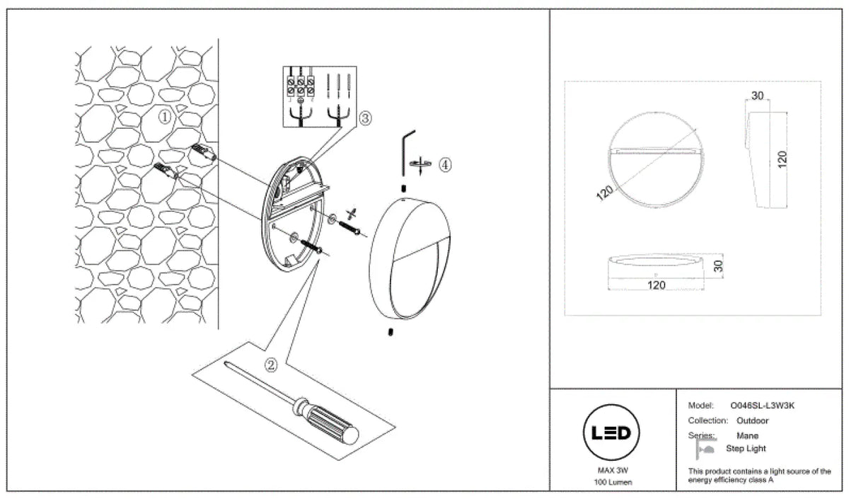 Schéma d'installation du luminaire