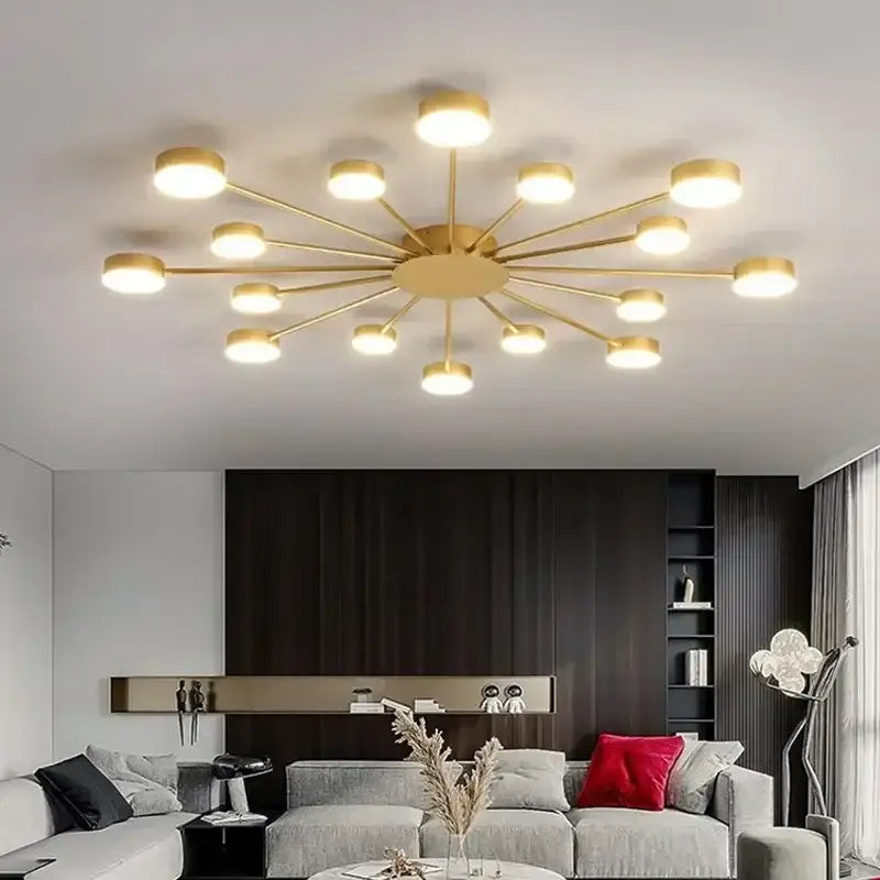 Plafonnier led moderne doré style chandelier contemporain chic