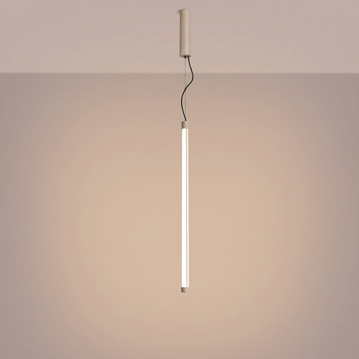 Suspension tube TRANG taupe allumée, suspendue