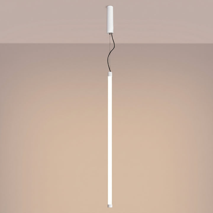 Suspension tube TRANG blanc allumée, suspendue