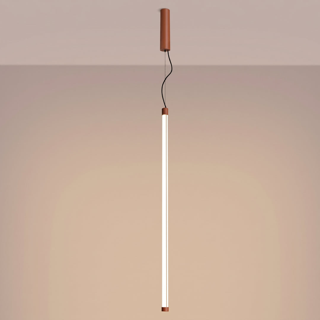 Suspension tube TRANG ocre rouge allumée, suspendue