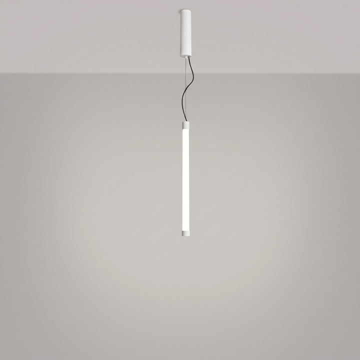 Suspension tube TRANG blanc allumée, suspendue
