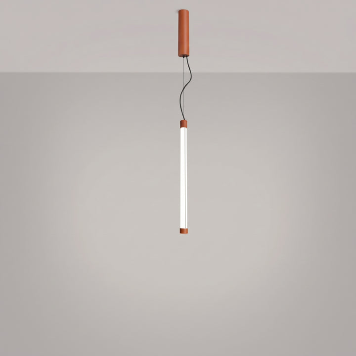 Suspension tube TRANG ocre rouge allumée, suspendue