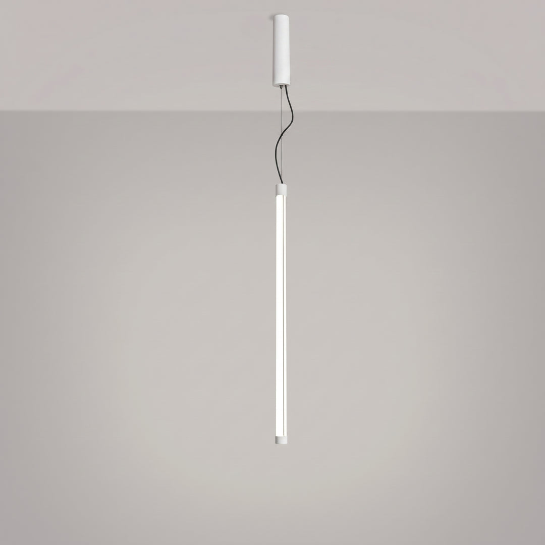 Suspension tube TRANG blanc allumée, suspendue