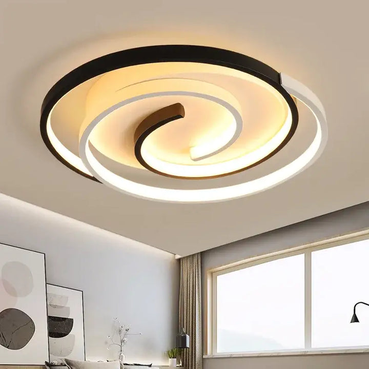 Plafonnier led moderne forme spirale design élégant chic
