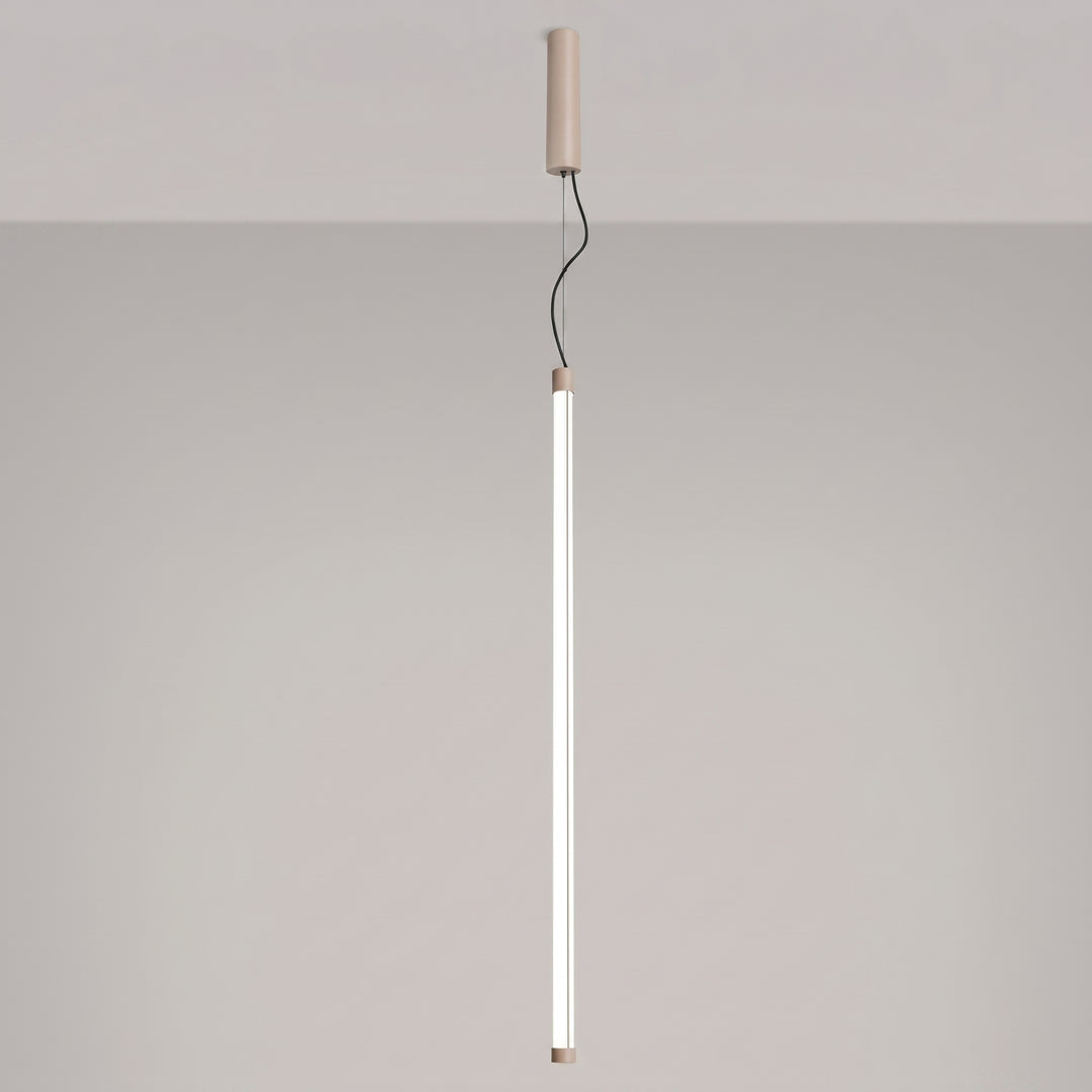 Suspension tube TRANG taupe allumée, suspendue